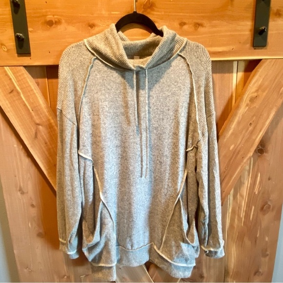 NWOT Loose Fit Cowl Neck Pullover by Vanilla Bay, Color: Oatmeal Size: M - Picture 2 of 6